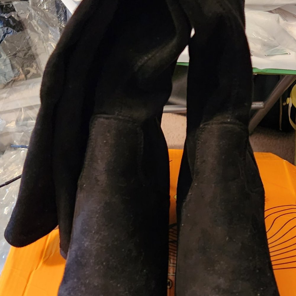 Black Drawstring Zipper Boots